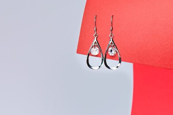 Crystal Drop Dangle - 925 Silver Earrings
