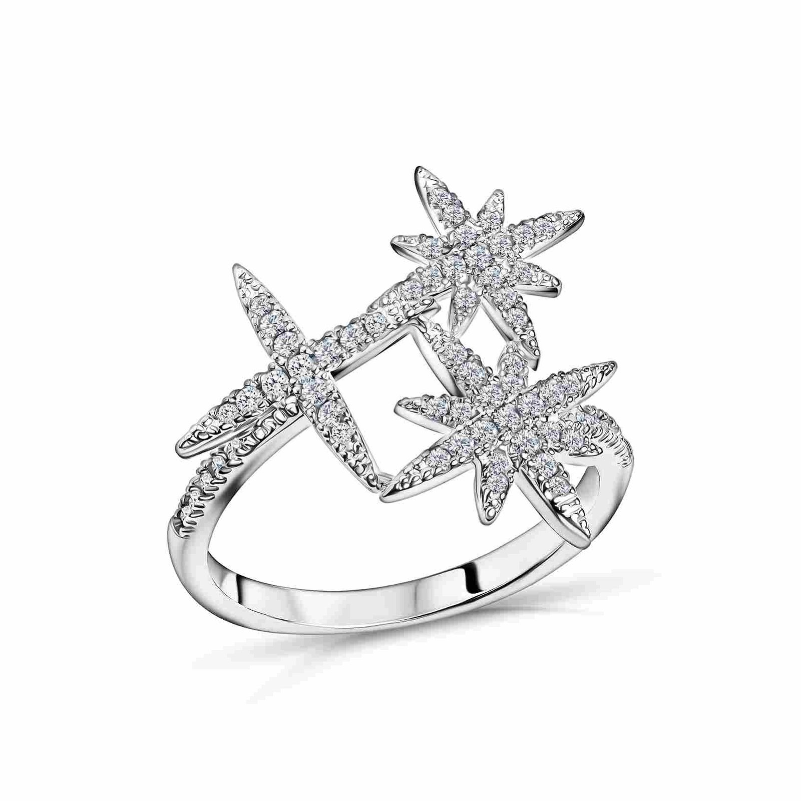 Stary Nightfall Silver Ring with Sparkling Diamonds – Divat