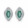 Emerald Tear drop Sterling Silver Earrings