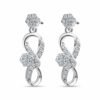 Flower Holds Diamond 925 Silver Earrings