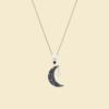 Midnight Moon Diamond Pendant Necklace