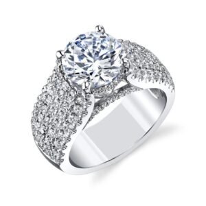 Stary Nightfall Silver Ring with Sparkling Diamonds,