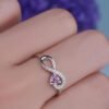 Sterling Silver Infinity Ring with Heart Cut Zirconia