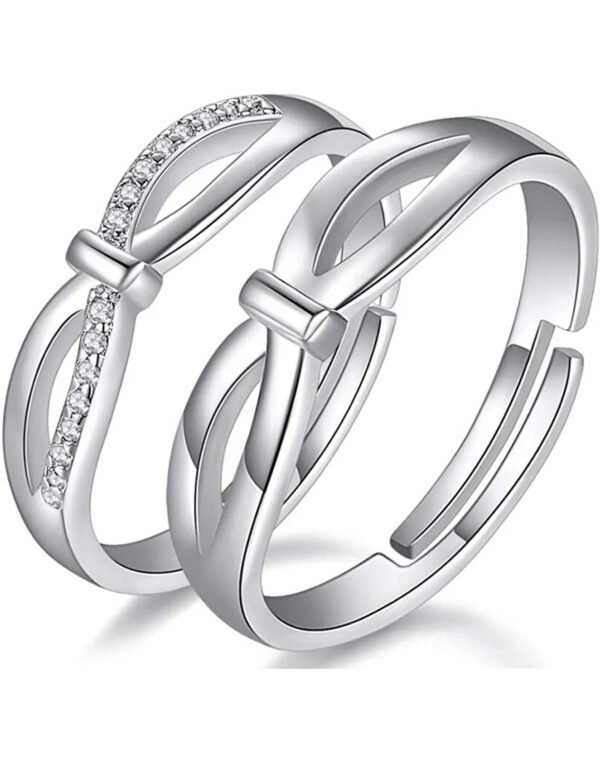 Infinity Love Adjustable Wedding Rings White BG