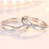 Infinity Love Adjustable Wedding Rings Front View