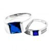 The Trendy Blue Zircon Engagement Rings White BG