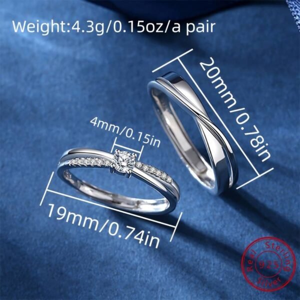 Luxury Mobious Wedding Rings with Measurements