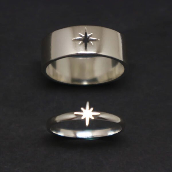Cross Matching Flat Promise Ring Front View