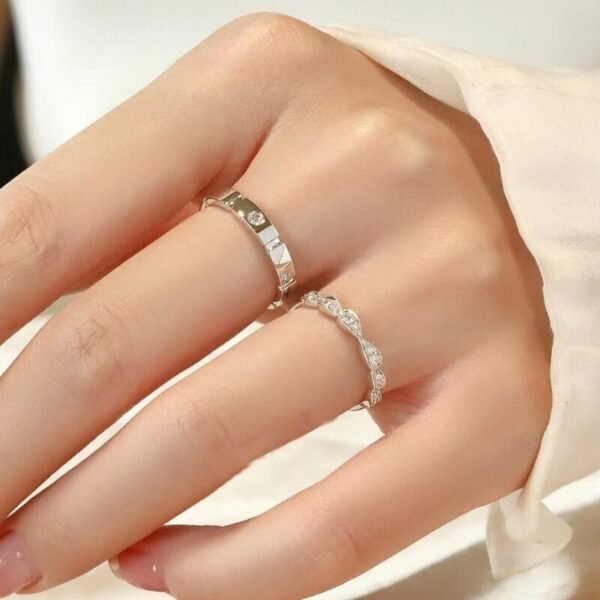 The Eternity Pledge Couple Rings on Fingers